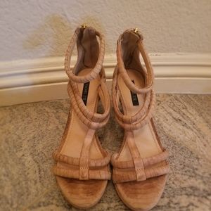 Rachel Zoe Nude Wedge Heels